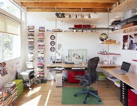 organized workspace with computer