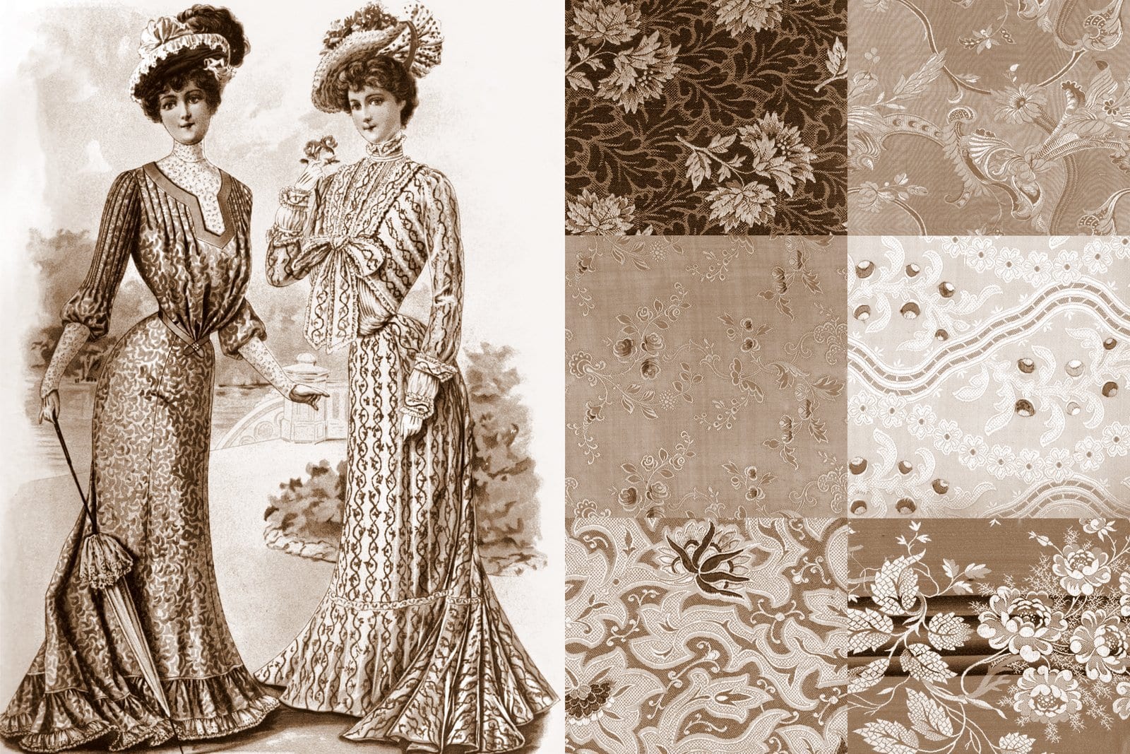 vintage fashion fabrics