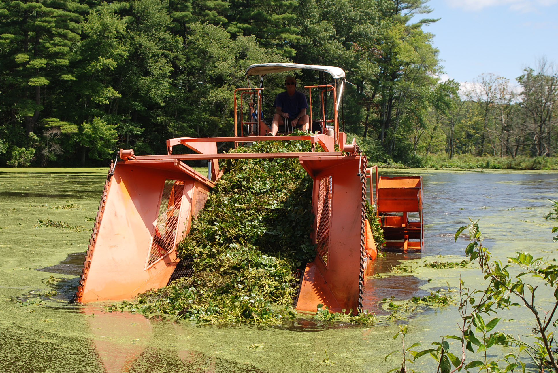 invasive water hyacinth mechanical harvester