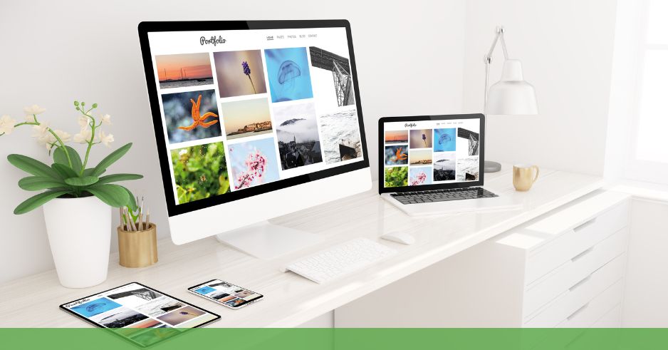 modern web design computer workspace