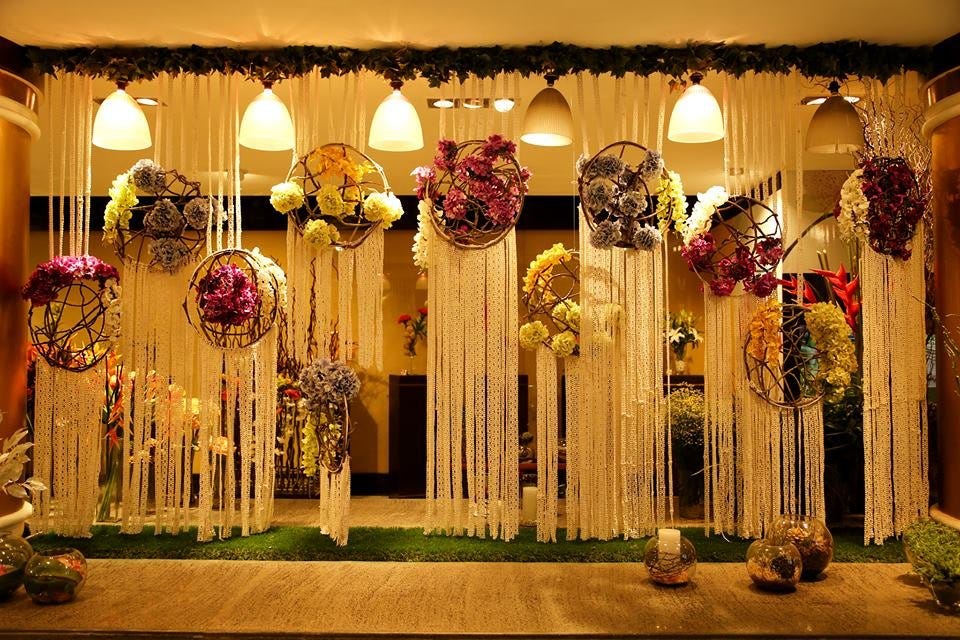 romantic wedding entrance decoration