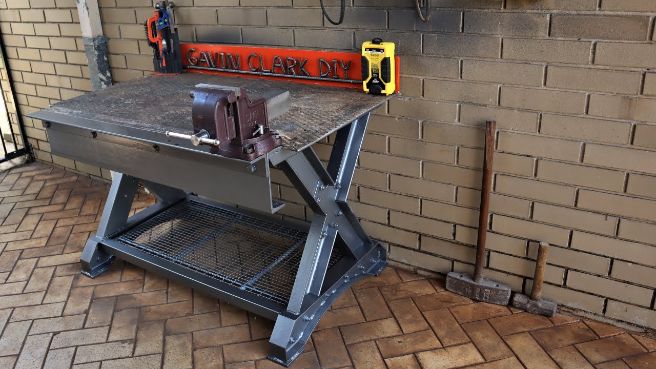 industrial welding tools on workbench