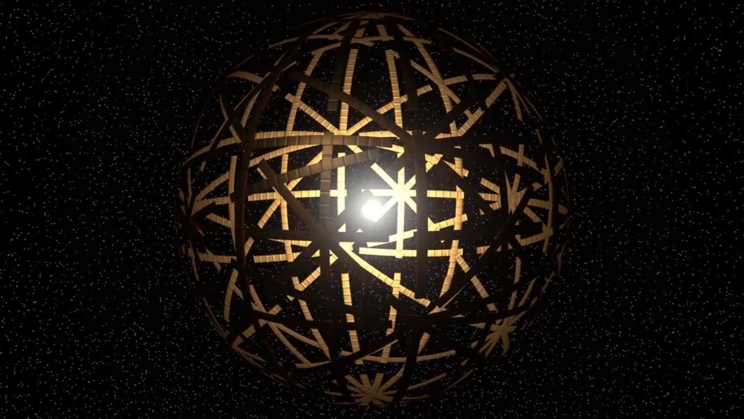 Artist's impression of KIC 8462852 (Tabby's Star) with potential obscuring structures