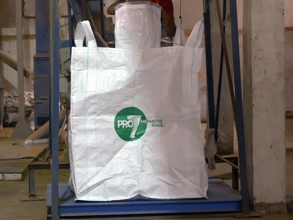 hermetic storage bags, wheat grains, storage facility