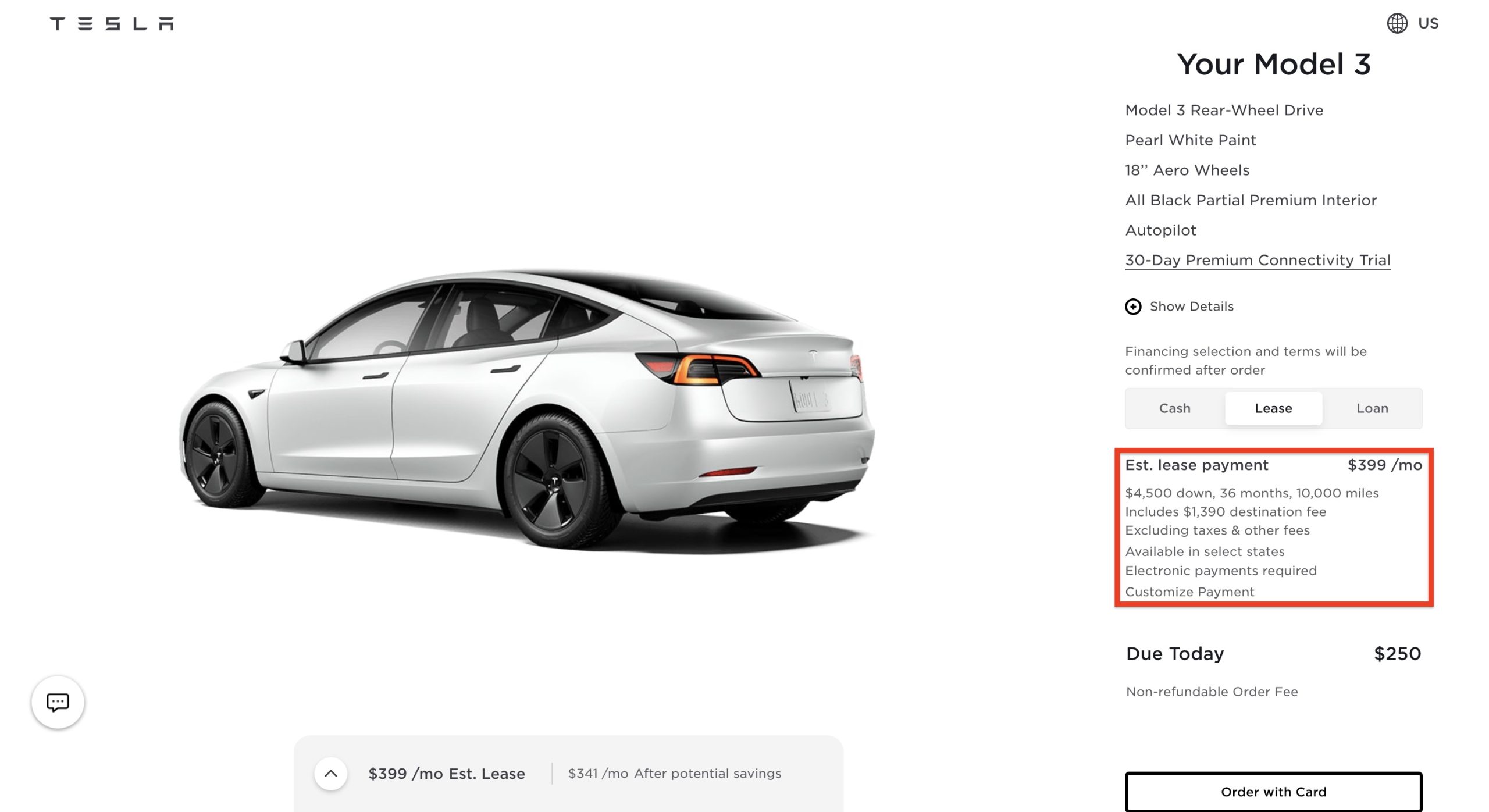 Tesla car leasing