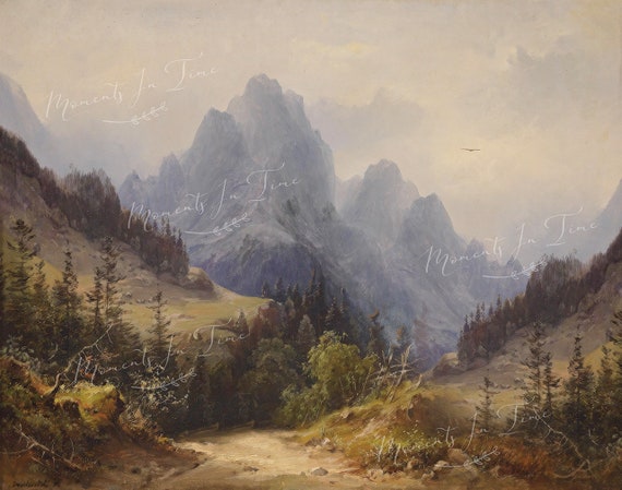 mountain landscape with digital overlay