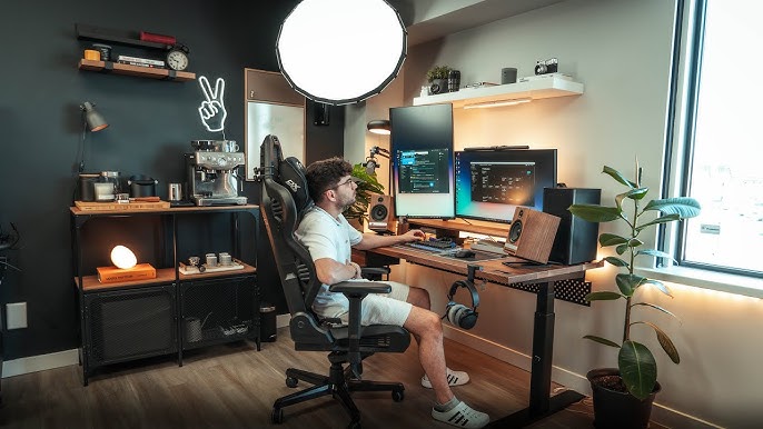 modern computer setup office workspace