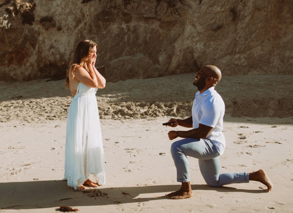 confident man engaging with woman outdoors