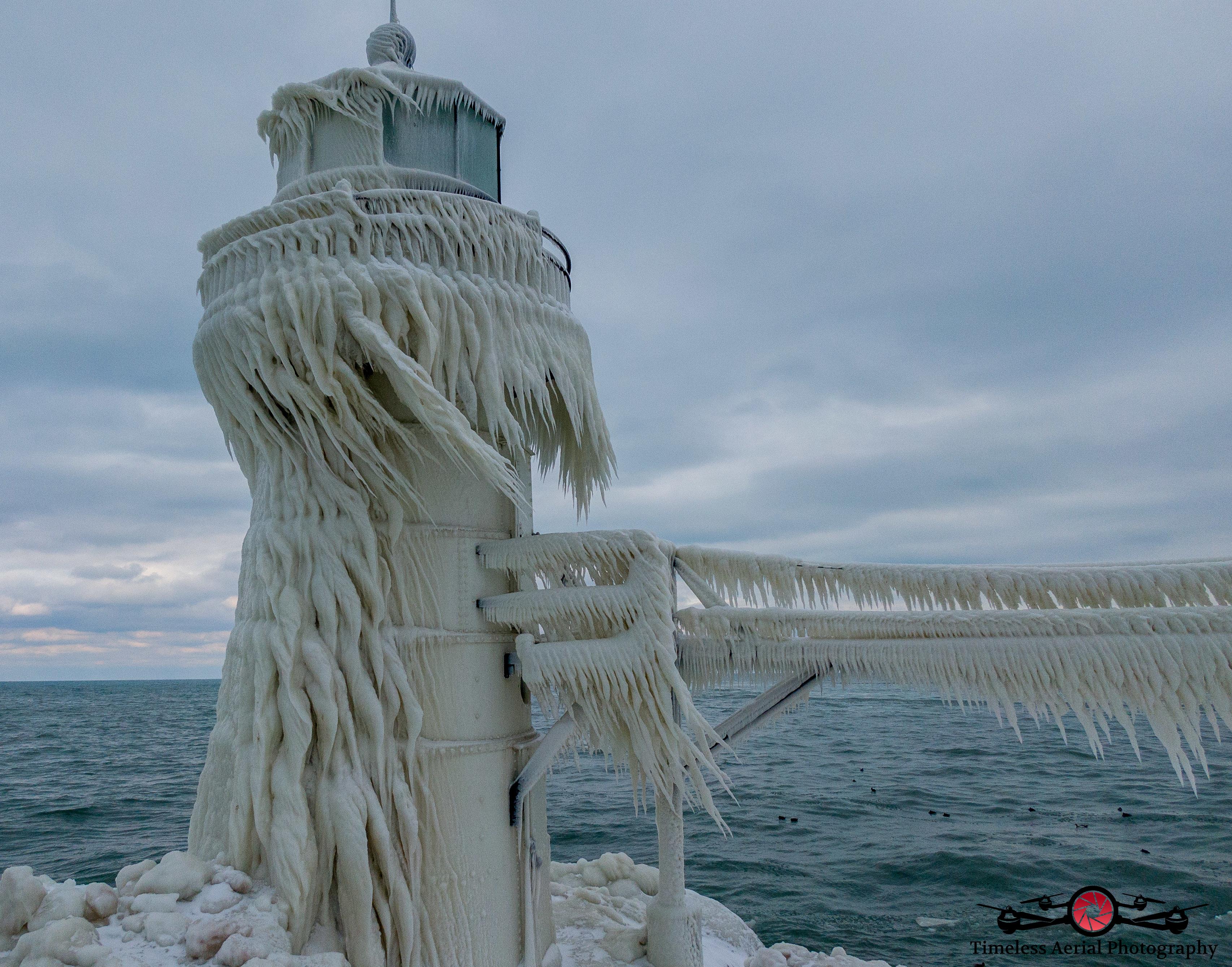 frozen lake ice structure