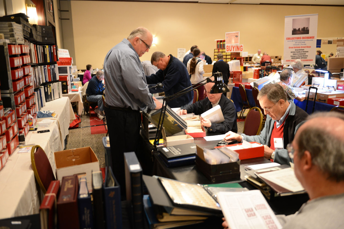 philately fair in hotel with collectors