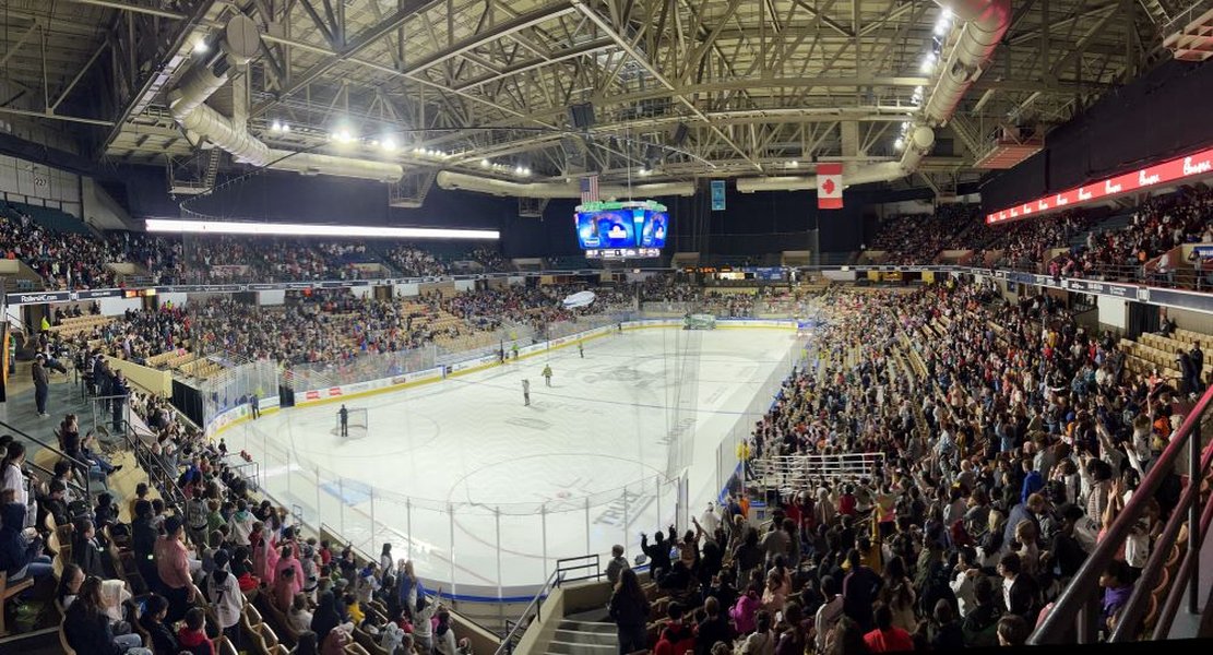 Fans attending a Worcester Railers game