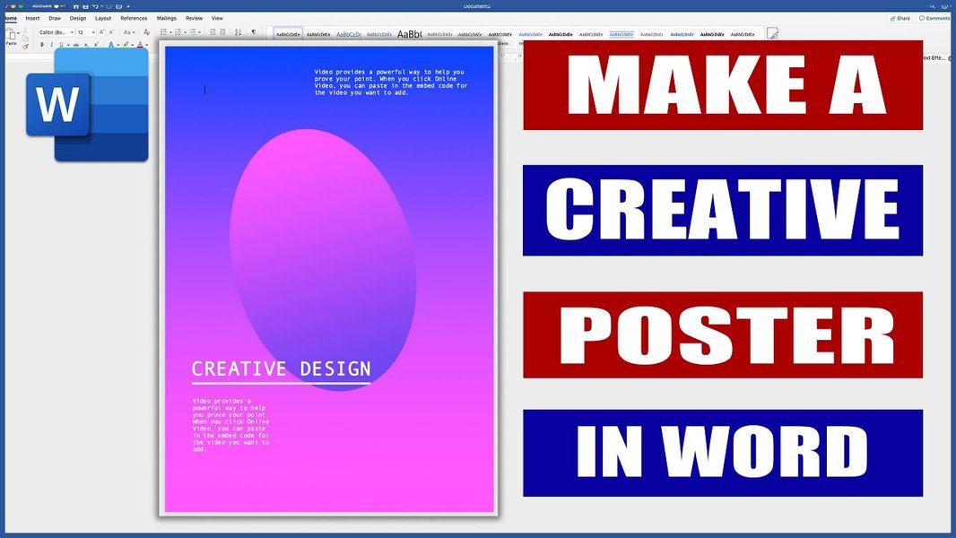 Design creativo di un poster in Word