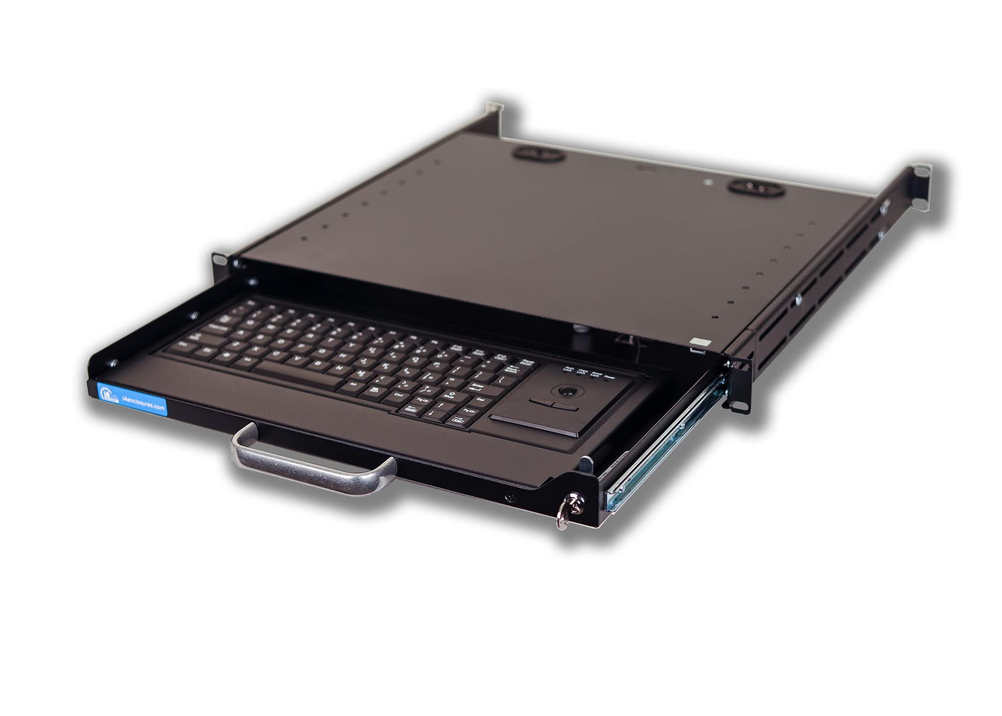 physical keyboard and server rack