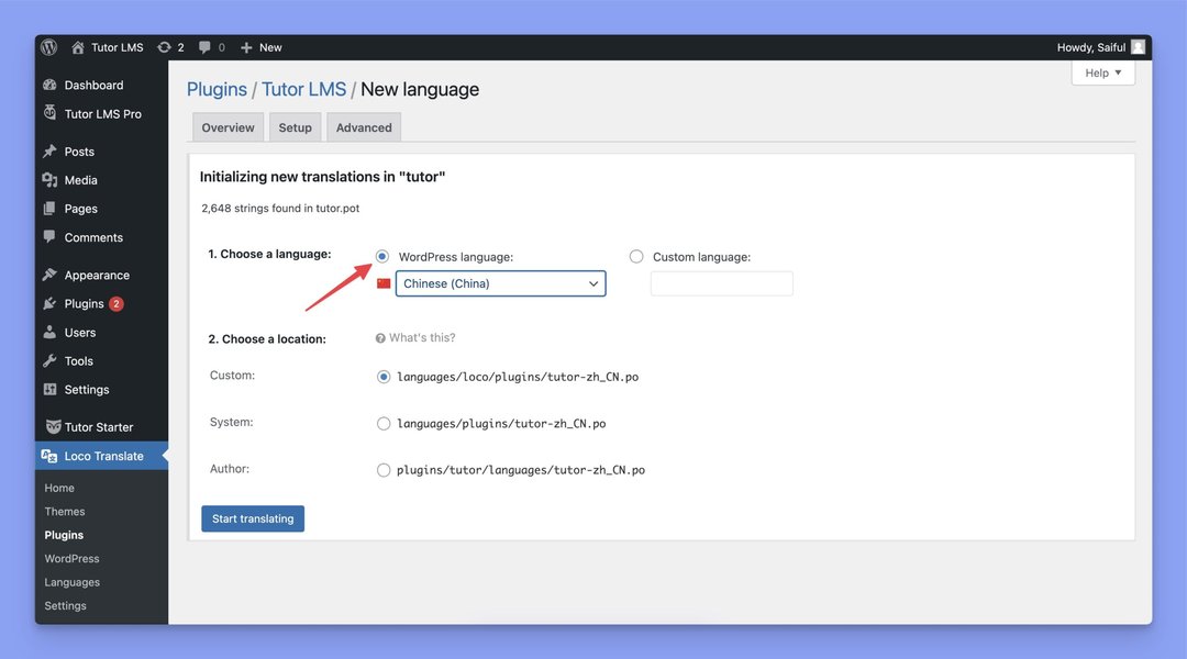 Adding Language in Loco Translate