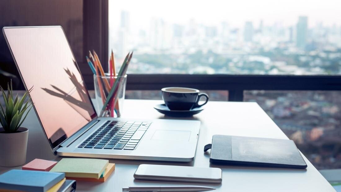 office tasks organized desk