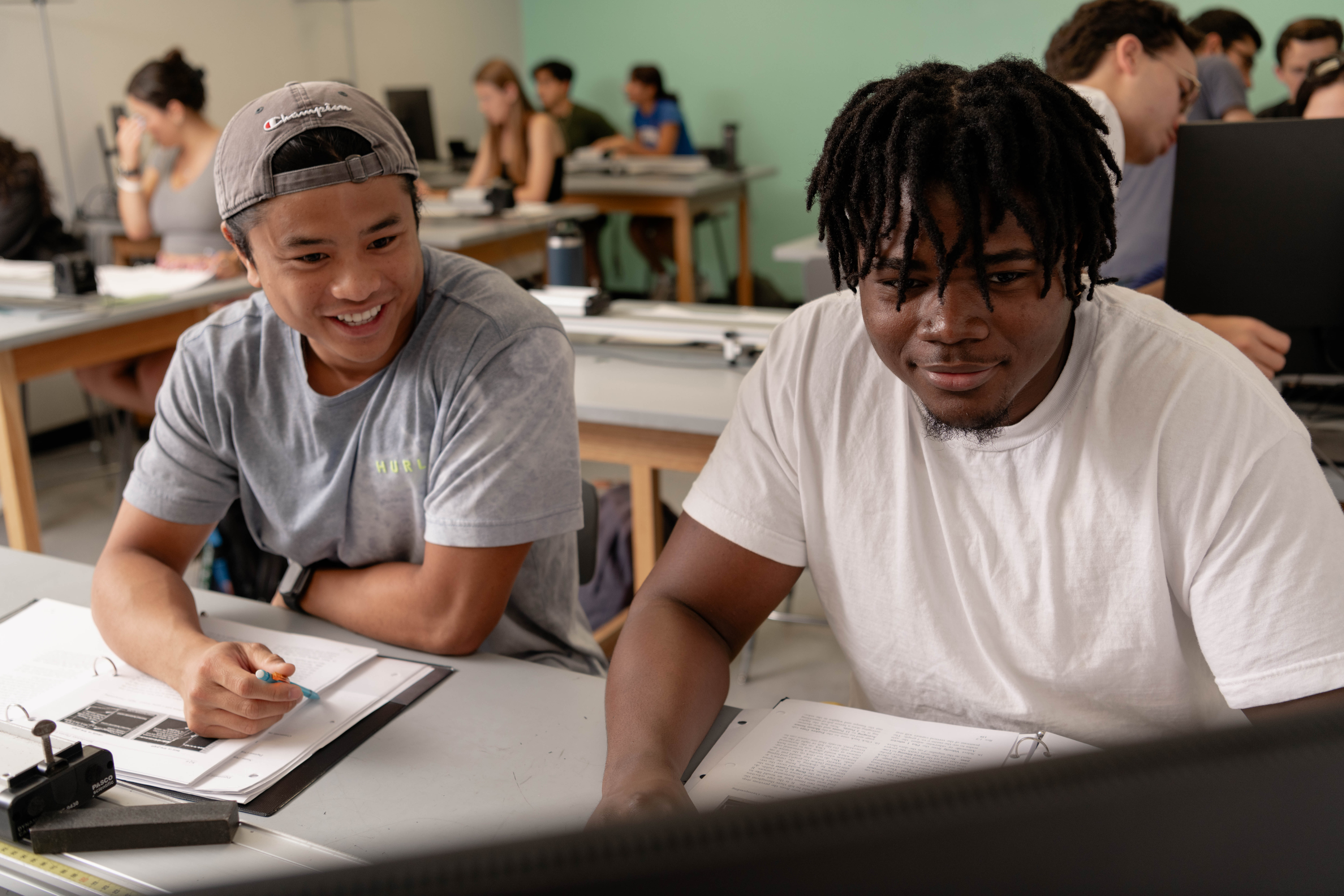 students in academic workshop