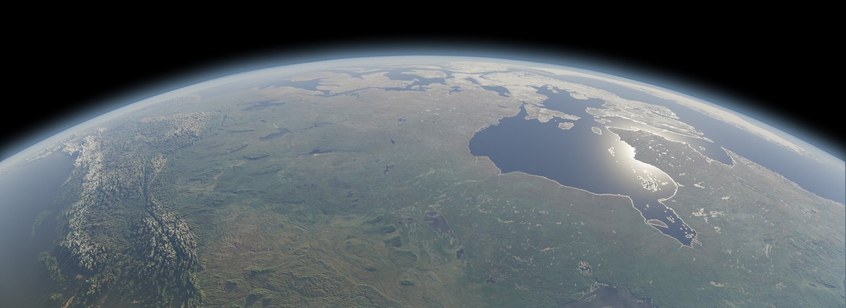 3D rendering of Earth from space