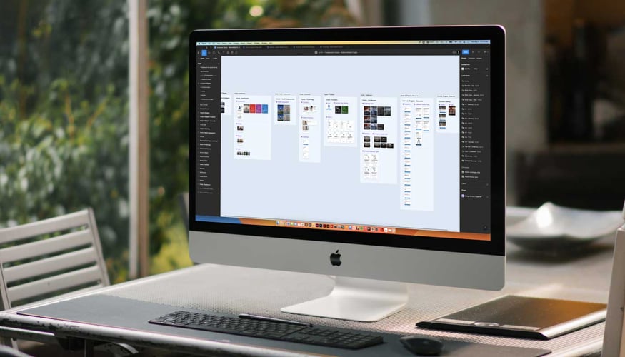modern web design interface, real time editing display, physical keyboards and monitors