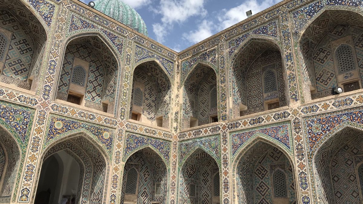 traditional uzbek manuscript and cultural scenery