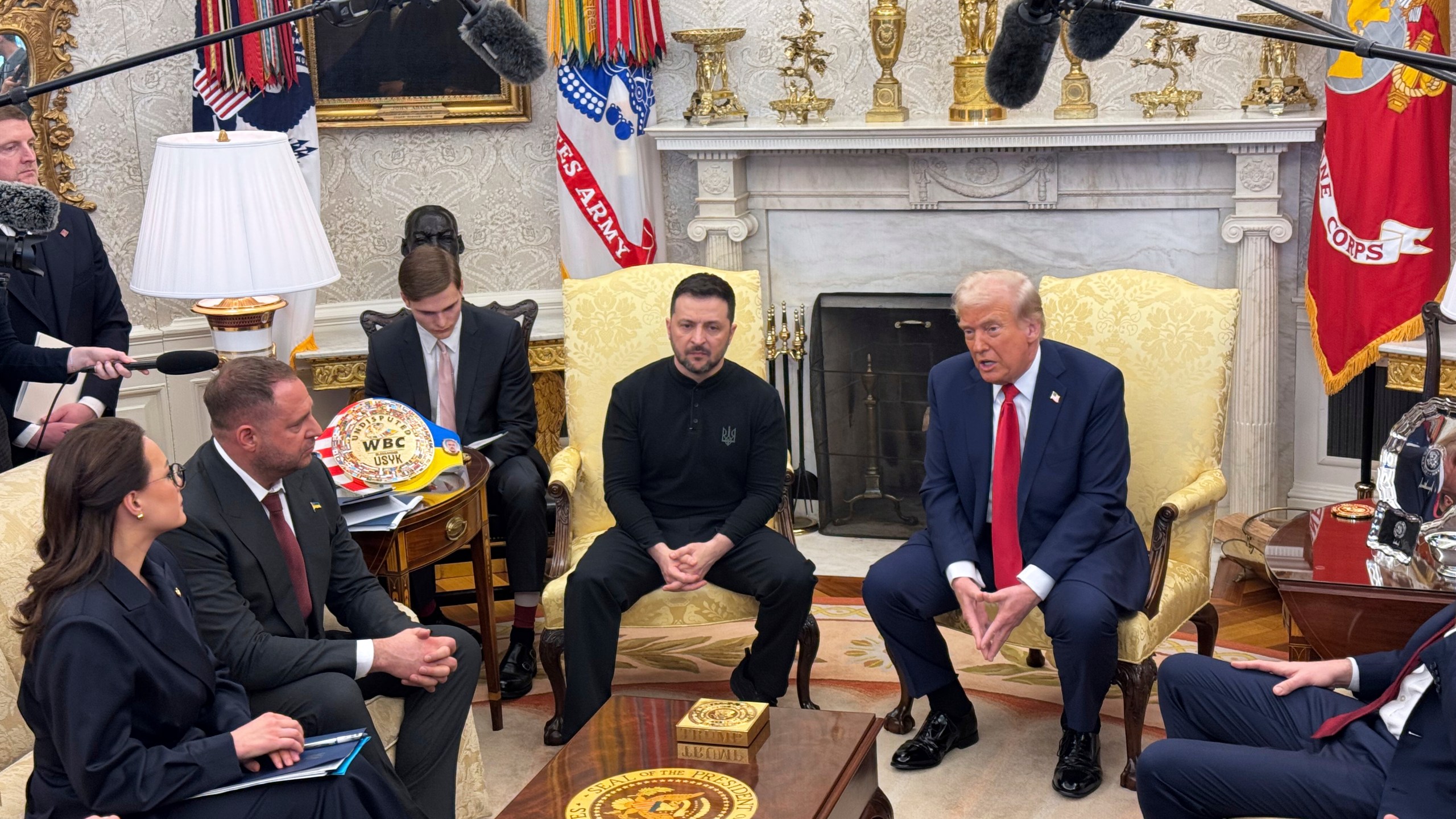Ukrainian president meeting with international leaders