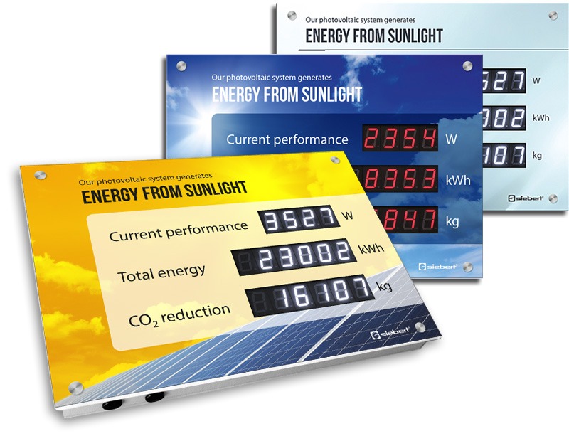solar panels and industrial digital screens
