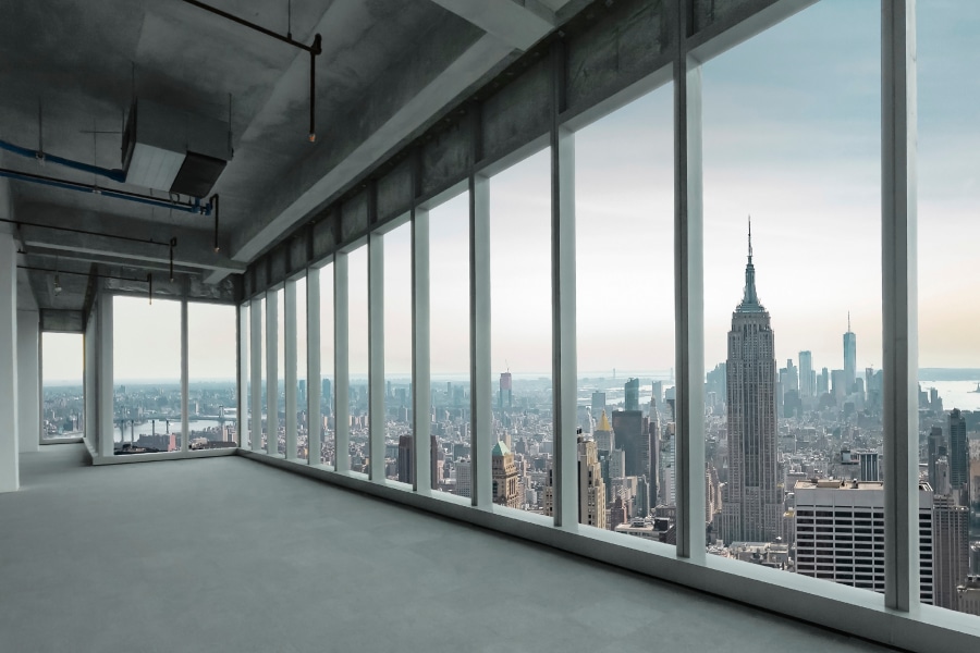 scenic view of modern office skyscraper
