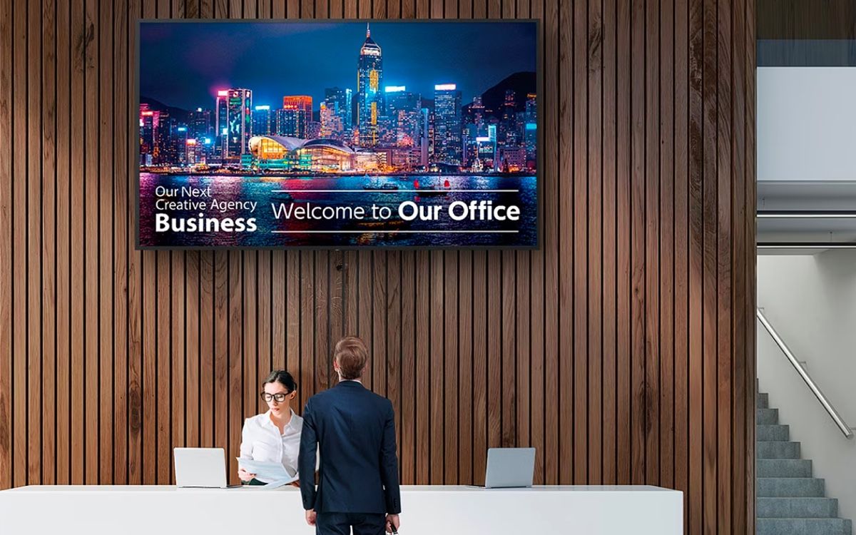 media agency office digital screens