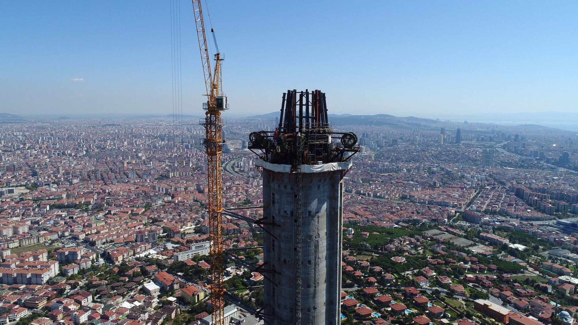 telecom towers urban landscape