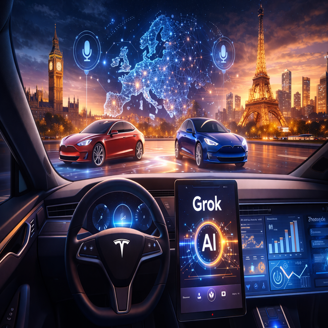 Tesla to Roll out Grok AI Assistant