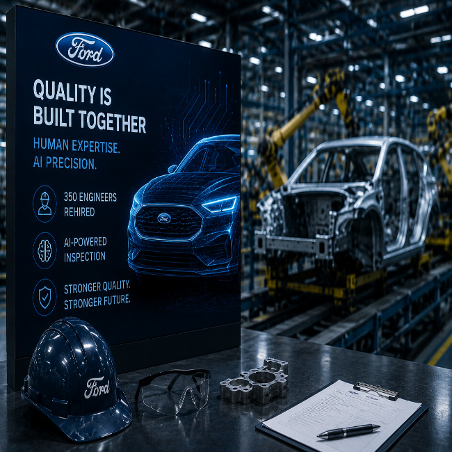Ford Rehires 350 Engineers After AI Quality Control Challenges