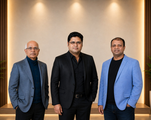From L to R, Piyush Gupta (Managing Partner, Suvan Ventures), Piyush Raj Akhouri (Co founder and CEO, Hireplusplus), Radhesh Kanumury (Managing Partner, Suvan Ventures).