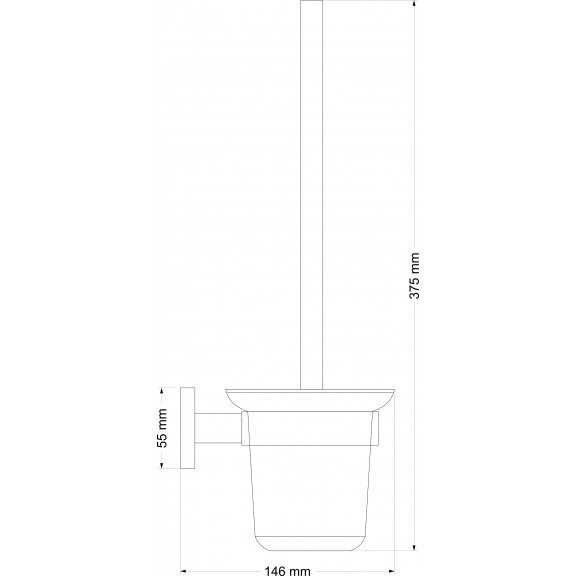 схема на аксесоар за баня, четка за тоалетна, серия Ноа от Интер Керамик