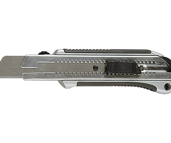 Макетен нож, 25mm, изтеглящо се острие, метална гумирана дръжка