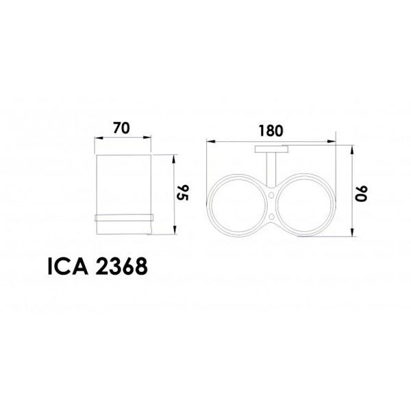 ДВОЙНА ПОСТАВКА ЗА ЧЕТКА ЗА ЗЪБИ АСТИ INTER CERAMIC / ICA 2368