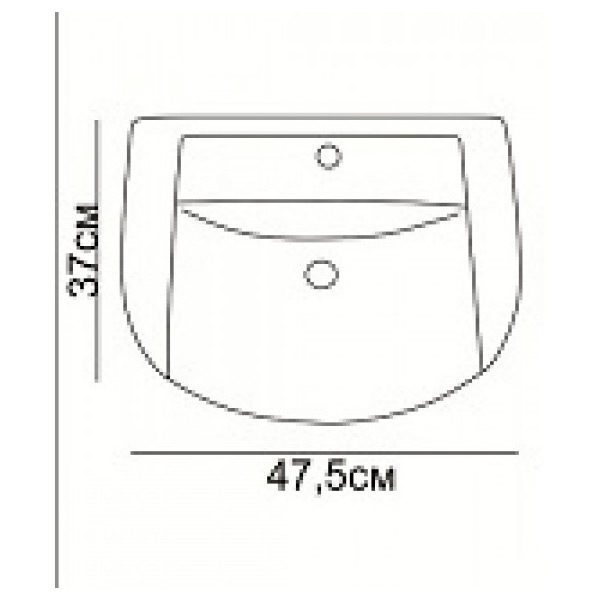 ПОРЦЕЛАНОВ УМИВАЛНИК 47.5 Х 37 Х 19.5 СМ