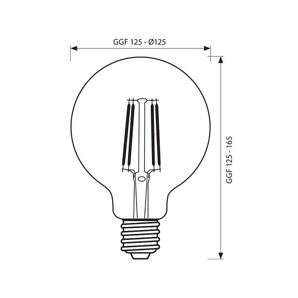 ФИЛАМЕНТ ЛАМПА GFV125 LED 6W E27 2700K