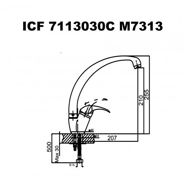 СТОЯЩ СМЕСИТЕЛ ЗА КУХНЯ ОЛИВИЯ INTER CERAMIC / 7113030/7313