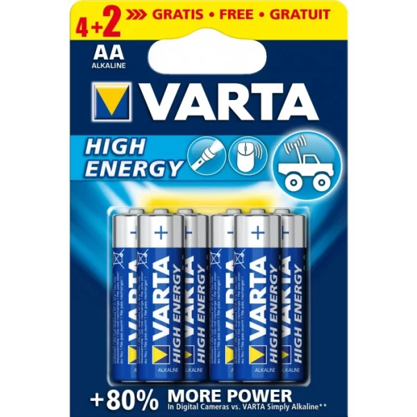 Алкална усилена батерия Varta High Energy AA