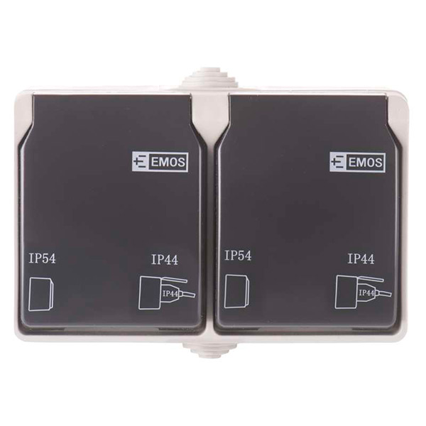ДВОЕН КОНТАКТ IP44 EMOS A1396.1