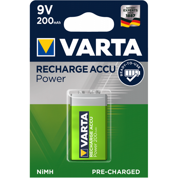 БАТЕРИЯ VARTA POWER ACCU HR9V 9V 200 MAH READY2USE 1 БРОЙ