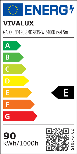 LED лента, 120 диода/метър, 18W/m, 6400К, 12VDC, ролка 5 м.