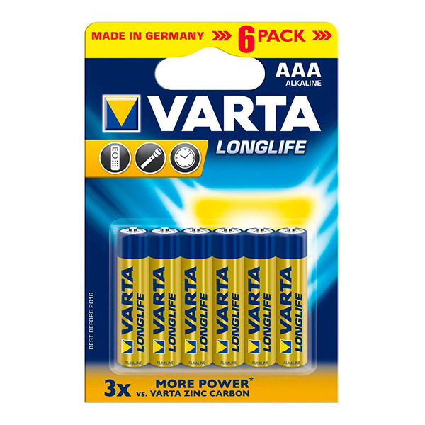 АЛКАЛНИ БАТЕРИИ VARTA LONGLIFE AAA LR03 4+2 БРОЯ