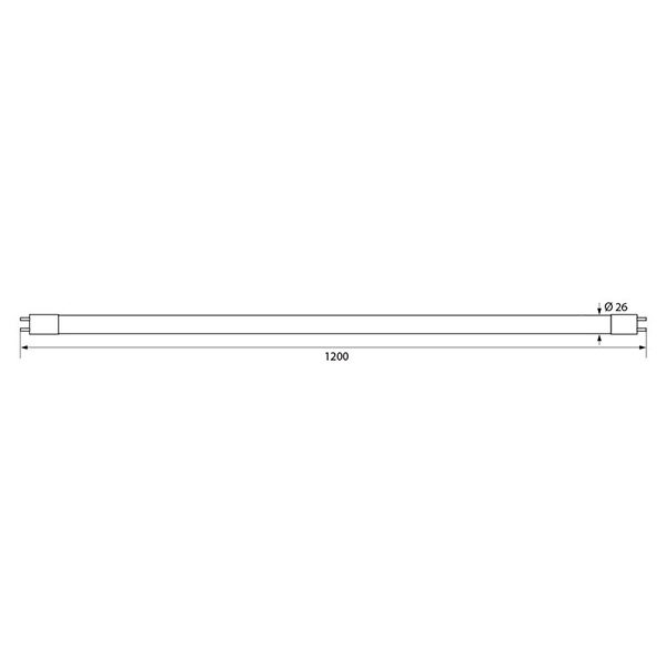 LED тръба 18W, G13, 6400K, 1200x26mm, 25 000 ч живот.