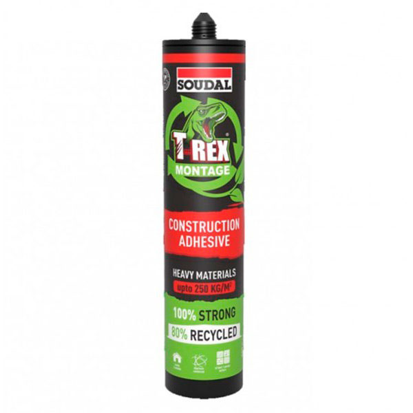 МОНТАЖНО ЛЕПИЛО SOUDAL T-REX GREEN ТЕЖКИ МАТЕРИАЛИ 350 Г