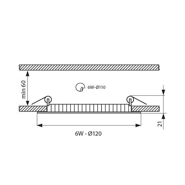 КРЪГЪЛ LED ПАНЕЛ ESTE LED 6W WH/W-6000K