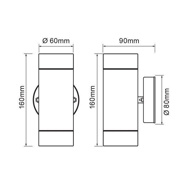 АПЛИК ФАСАДЕН NAVARA 2 X GU10 BK IP44