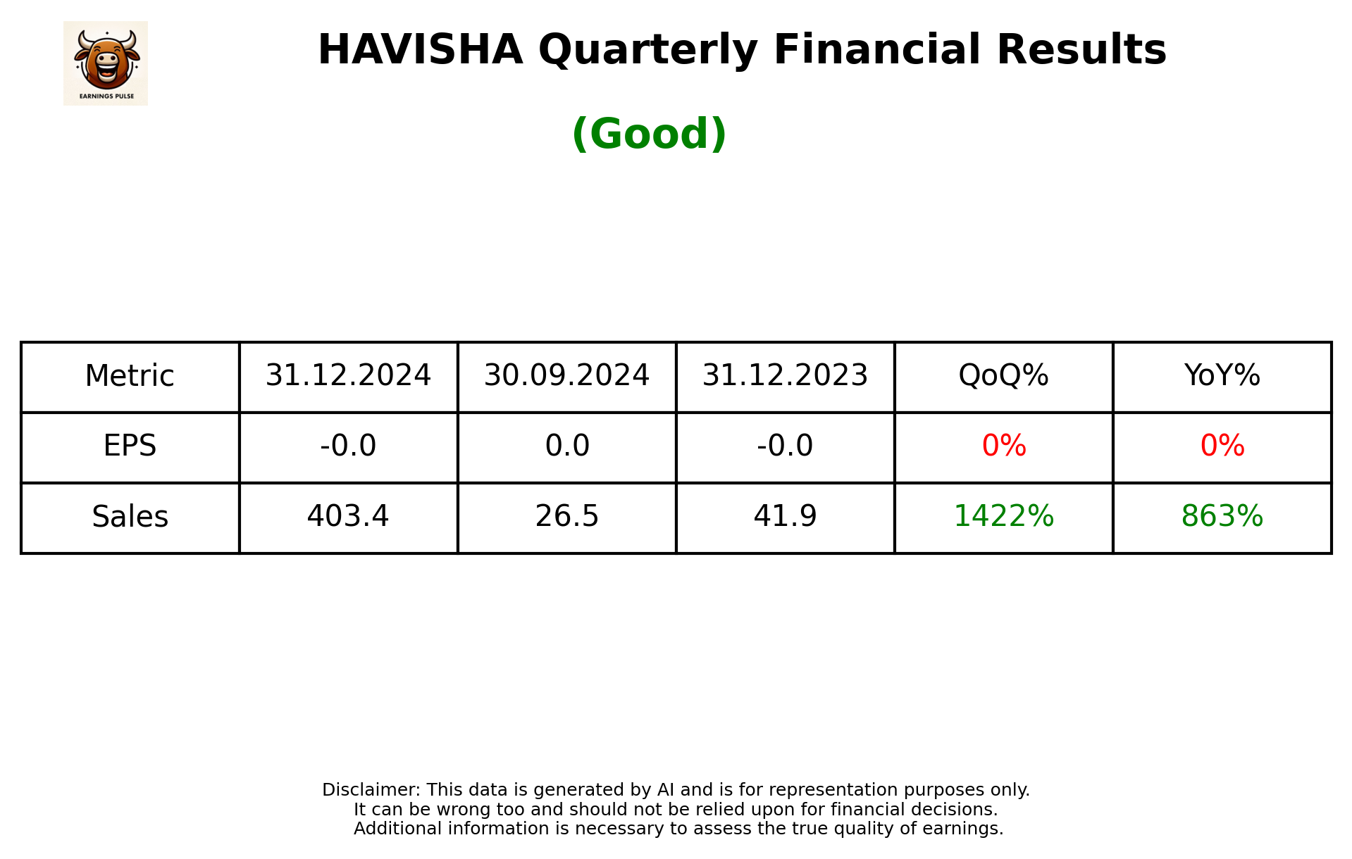HAVISHA Q3 2025 earnings summary