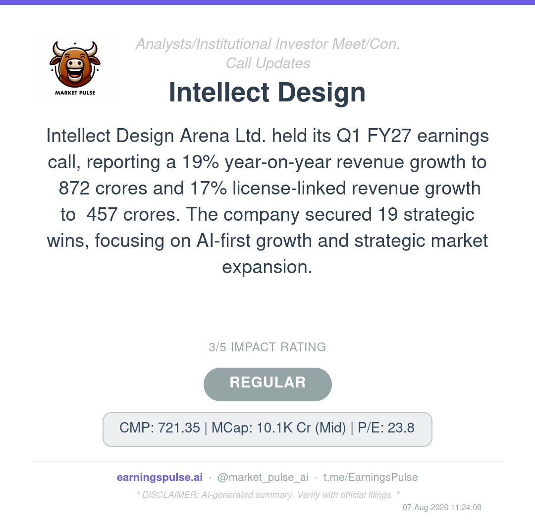 Intellect Design Arena reports Q1 FY27 revenue growth, strategic wins ...
