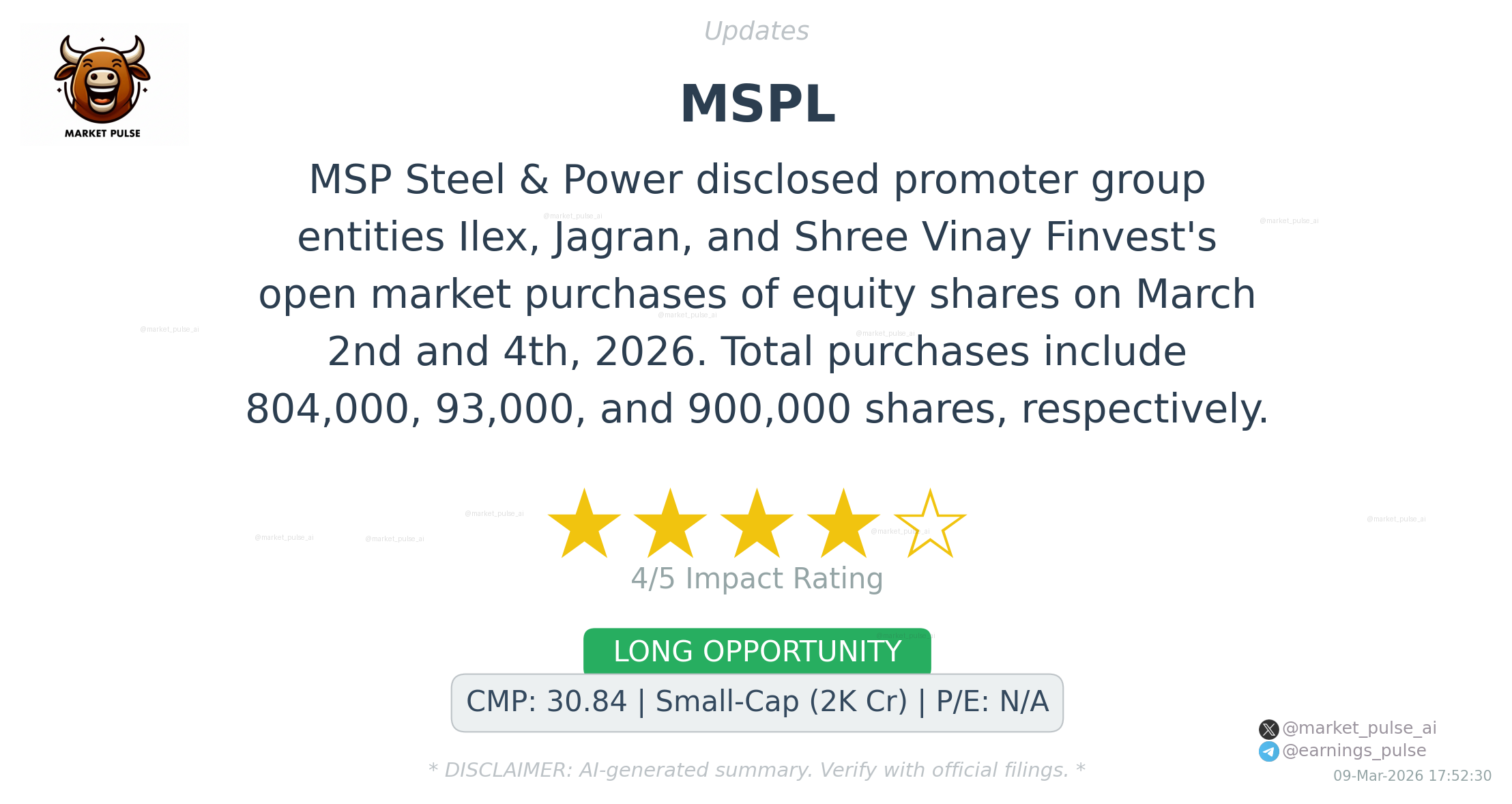 Mspl Material MSPL: Updates | Earnings Pulse | Earnings Pulse