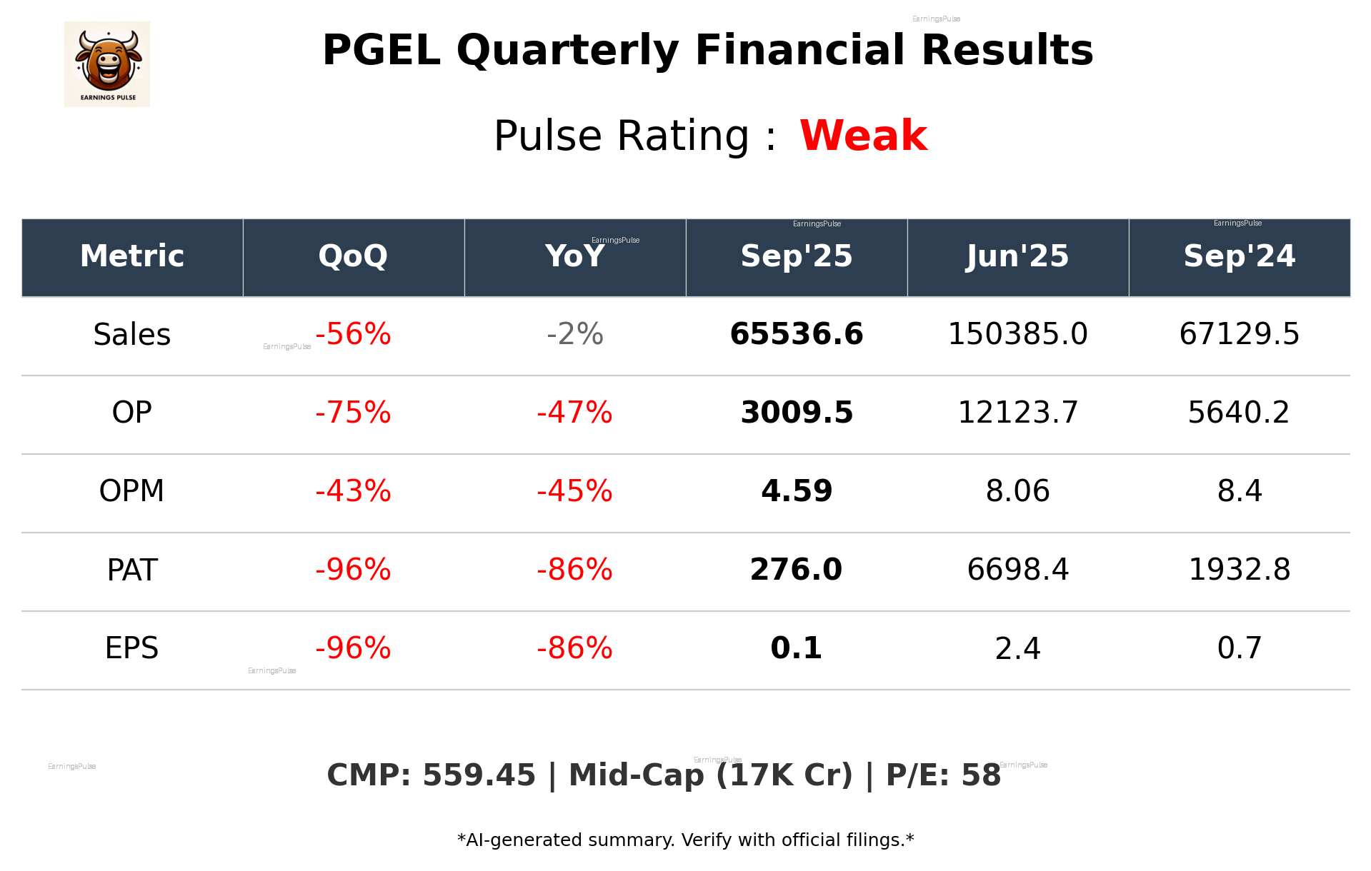 PGEL Q2 2026 earnings summary